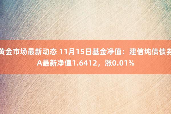 黄金市场最新动态 11月15日基金净值：建信纯债债券A最新净值1.6412，涨0.01%