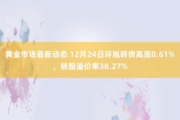 黄金市场最新动态 12月24日环旭转债高涨0.61%，转股溢价率38.27%