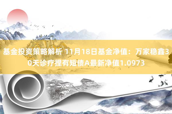 基金投资策略解析 11月18日基金净值：万家稳鑫30天诊疗捏有短债A最新净值1.0973