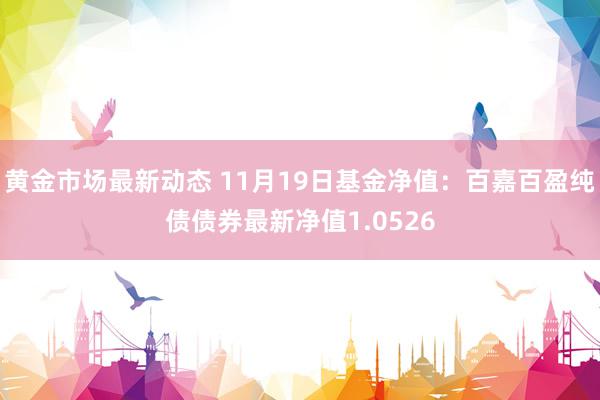 黄金市场最新动态 11月19日基金净值：百嘉百盈纯债债券最新净值1.0526