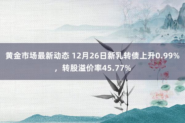 黄金市场最新动态 12月26日新乳转债上升0.99%，转股溢价率45.77%