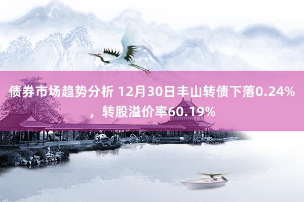 债券市场趋势分析 12月30日丰山转债下落0.24%，转股溢价率60.19%