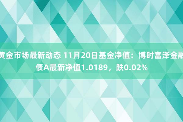 黄金市场最新动态 11月20日基金净值：博时富泽金融债A最新净值1.0189，跌0.02%