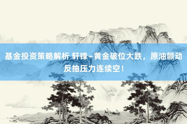 基金投资策略解析 轩锋—黄金破位大跌，原油颤动反抽压力连续空！