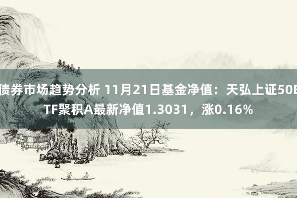 债券市场趋势分析 11月21日基金净值：天弘上证50ETF聚积A最新净值1.3031，涨0.16%