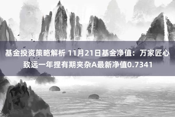 基金投资策略解析 11月21日基金净值：万家匠心致远一年捏有期夹杂A最新净值0.7341