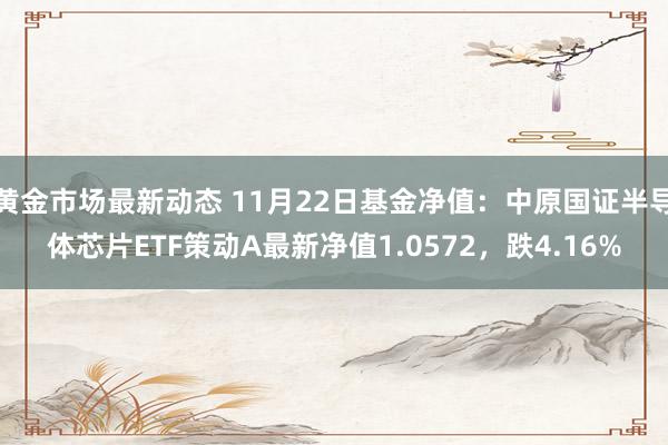 黄金市场最新动态 11月22日基金净值：中原国证半导体芯片ETF策动A最新净值1.0572，跌4.16%