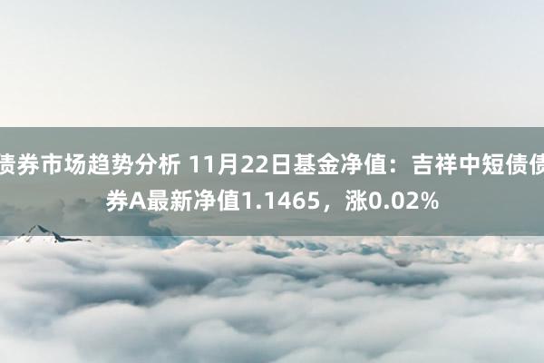 债券市场趋势分析 11月22日基金净值：吉祥中短债债券A最新净值1.1465，涨0.02%