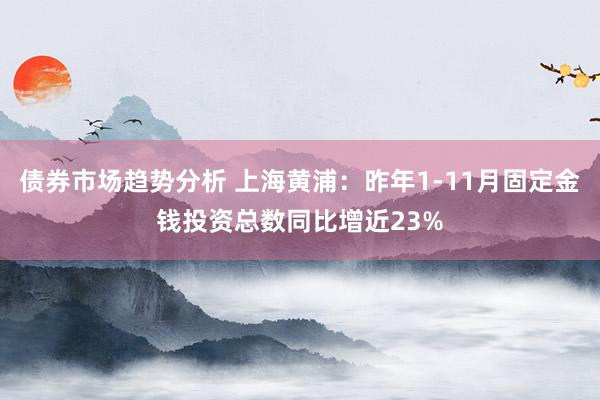 债券市场趋势分析 上海黄浦：昨年1-11月固定金钱投资总数同比增近23%