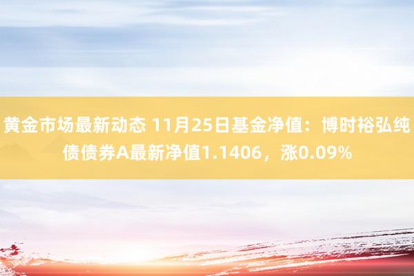 黄金市场最新动态 11月25日基金净值：博时裕弘纯债债券A最新净值1.1406，涨0.09%