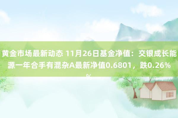 黄金市场最新动态 11月26日基金净值：交银成长能源一年合手有混杂A最新净值0.6801，跌0.26%