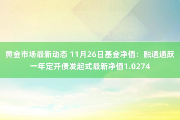 黄金市场最新动态 11月26日基金净值：融通通跃一年定开债发起式最新净值1.0274