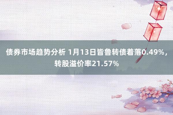 债券市场趋势分析 1月13日皆鲁转债着落0.49%，转股溢价率21.57%